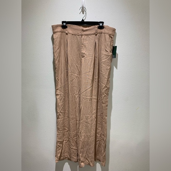 Wild Fable Women's Wide Leg Pants Brown Tan Casual Work Pockets Size L NWT - Picture 2 of 10